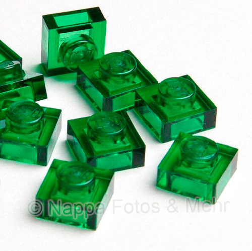 4073 S236 10 neon grün-durchsichtige Lego Platten 1x1 flach rund 