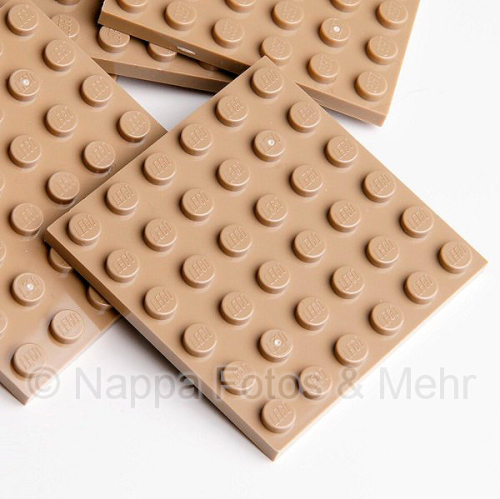 LEGO Platte 6x6 dunkelbeige