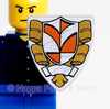 LEGO® Schild "Wappen" klein hellgrau gold orange