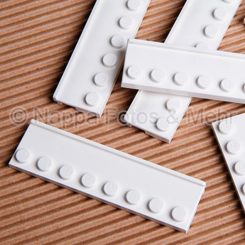 LEGO Platte 2x8 mit Nut weiß