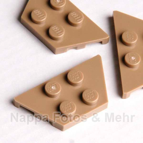 LEGO® Flügelplatte / Keil 2x4 - 2 Schrägen 18°  dunkelbeige