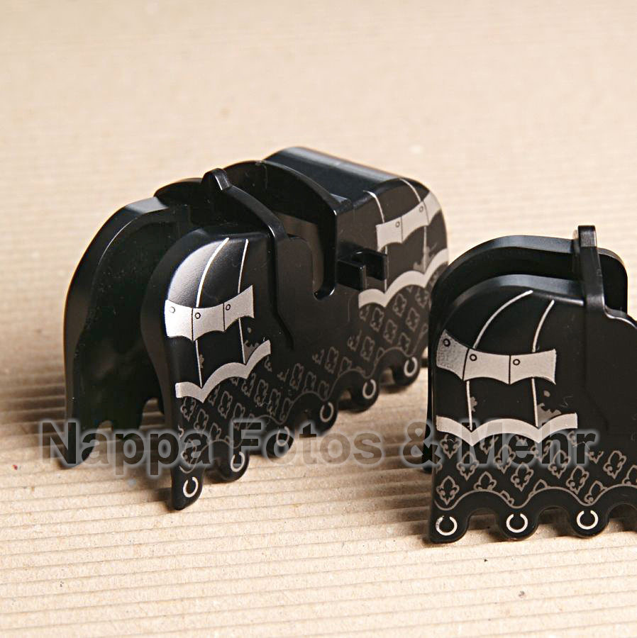 2490 NEUWARE Pferdedecke schwarz mit 2 Clips OHNE Aufdruck a26 LEGO Ritter 
